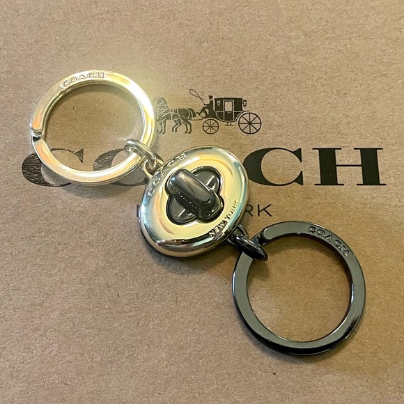 Coach Accessories Coach Black Gold Dual Key Chain Fob Purse Charm